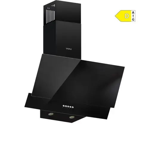 Hota decorativa Vivax CHO‑60CSD115T GB, 59.5 cm, 115 W, 1 motor, 3 trepte de putere, filtru aluminiu lavabil, iluminare LED, Sticla Neagra