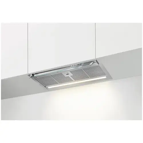 Hota grupata integrata AEG GDE686HM, 60 cm, Conectivitate plita, 1 motor, 3 viteze + intensiv, 1 filtru de aluminiu lavabil, Control electronic, Putere de absorbtie 750 mc/h, Clasa A (Argintiu)