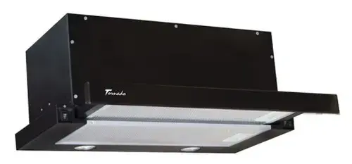Hota incorporabila telescopica Tornado Storm 1200 (60), 1 Motor, 3 Viteze, 1200 m3/h, Filtru anti-grasimi, Clasa C, 60 cm (Negru)