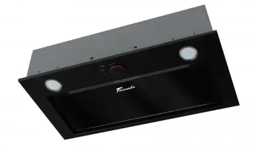 Hota incorporabila Tornado Modul Glass 750 (60), 1 Motor, 3 Viteze, 750 m3/h, Filtru anti-grasimi, Clasa E, 60 cm (Negru)