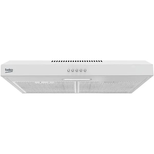 Hota traditionala Beko HNS61222NAW, 201 mc/h, 3 trepte putere, Filtre metalice lavabile, Clasa C, Alb