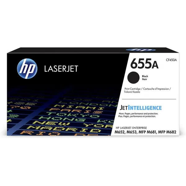 HP CARTUS TONER BLACK NR.655A CF450A 12,5K ORIGINAL HP LASERJET ENTERPRISE M652N