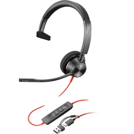HP Casca cu microfon Poly by HP Blackwire 3310 Microsoft Teams, USB-A/USB-C, Black