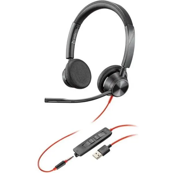 HP Casti cu fir Poly 3325 banda Apeluri/muzica USB tip A Negru,