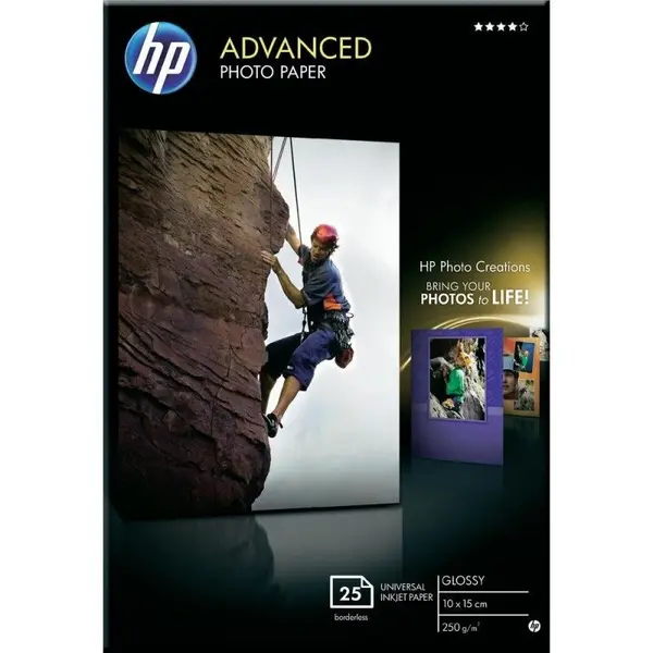 HP Hartie HP Advanced Glossy Photo 10x15 cm (4x6 inch) 25 coli Q8691A
