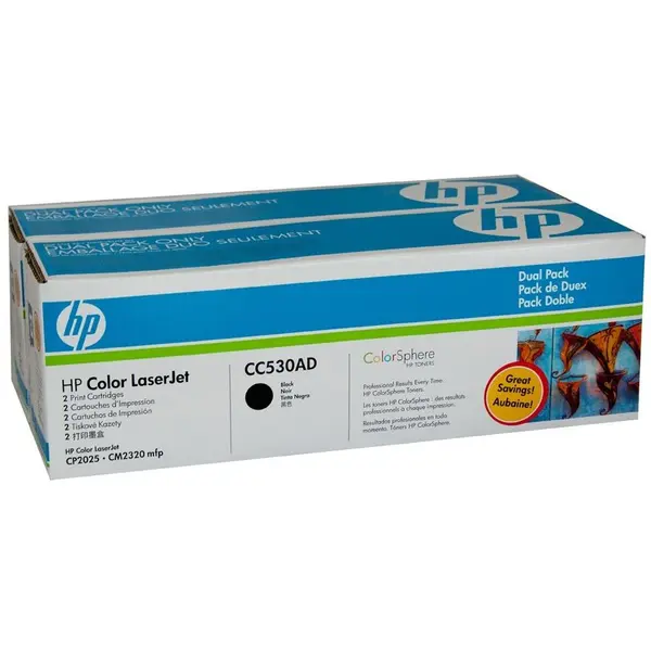 HP HP CC530AD Toner HP negru x2 2x3500 pag Color LaserJet CP2025/CM2320