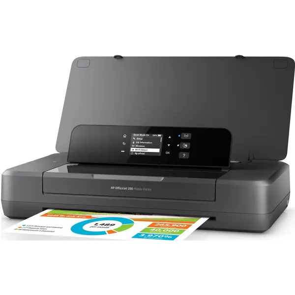 HP Imprimanta color portabila HP OfficeJet 200, Wireless, A4, Negru