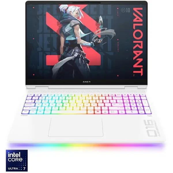 HP Laptop Gaming HP Omen 16-ah0010nn, procesor Intel® Core™ Ultra 7 - 255HX pana la 5.2GHz, 16 inch, 2.5K, 32GB DDR5 RAM, 1TB SSD, NVIDIA® GeForce RTX™ 5070 Ti 12GB GDDR7, Free DOS, Alb