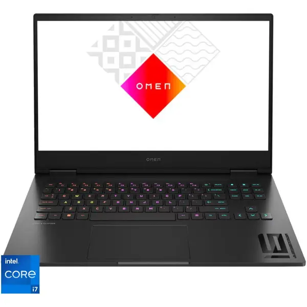 HP Laptop Gaming HP OMEN 16-wd0117nq, Procesor Intel® Core™ i7-13620H, 16.1 inch, Full HD, IPS, 144Hz, 32GB DDR5, 512GB SSD, NVIDIA GeForce RTX 4050 6GB GDDR6, Free DOS, Negru (INT Keyboard)