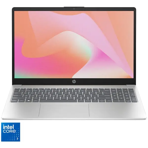 HP Laptop HP 15-fd0105nq, Intel Core 7 150U, 15.6 inch, RAM 16 GB, SSD 512 GB, Intel Graphics, No OS, Albastru