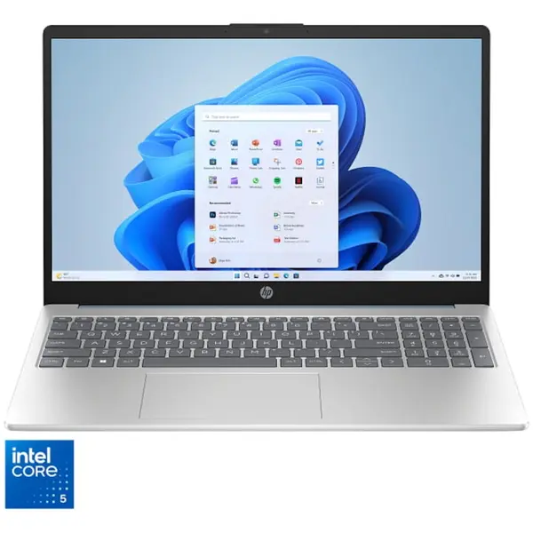 HP Laptop HP 15-fd0109nq, Intel Core 5 120U, 15.6 inch, RAM 16 GB, SSD 512 GB, Intel Graphics, Windows 11 Home, Albastru