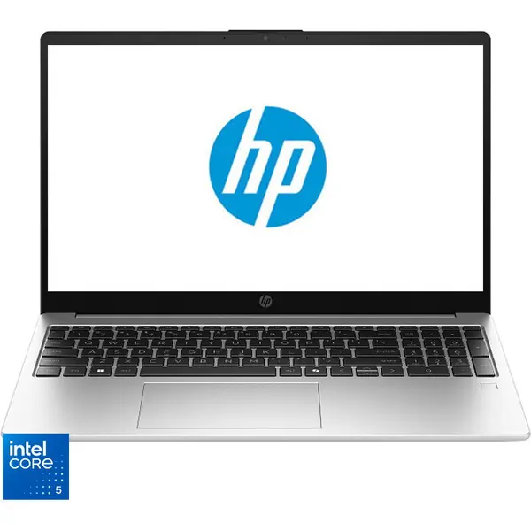 HP Laptop HP 250R G10, 15.6 Full HD, Procesor Intel® Core™ 5 120U, 16GB DDR4, 512GB SSD, Intel Graphics, Free DOS, Argintiu (INT Keyboard)