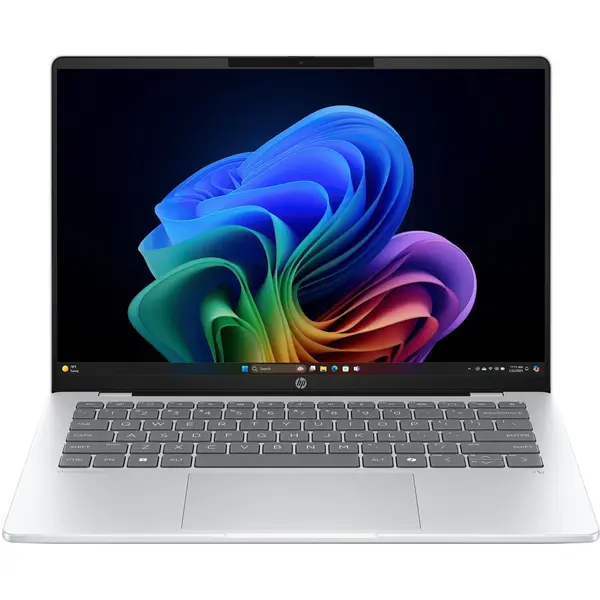 HP Laptop HP OmniBook 5 NG AI Quadro 25C2, Snapdragon X X1-26-100, 14 inch, RAM 32 GB, SSD 1 TB, Adreno GPU, Windows 11 Home, Argintiu
