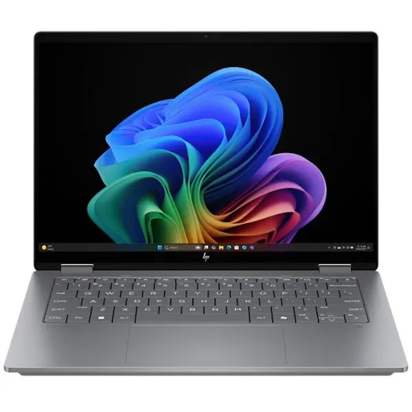 HP Laptop HP OmniBook X Flip 14-fk0019nn, procesor AMD Ryzen™ AI 7 350 pana la 5.0GHz, 14 inch, TOUCH, 2K, 24GB DDR5 RAM, 1TB SSD, AMD Radeon™ 860M Graphics, Windows 11 Home, Gri