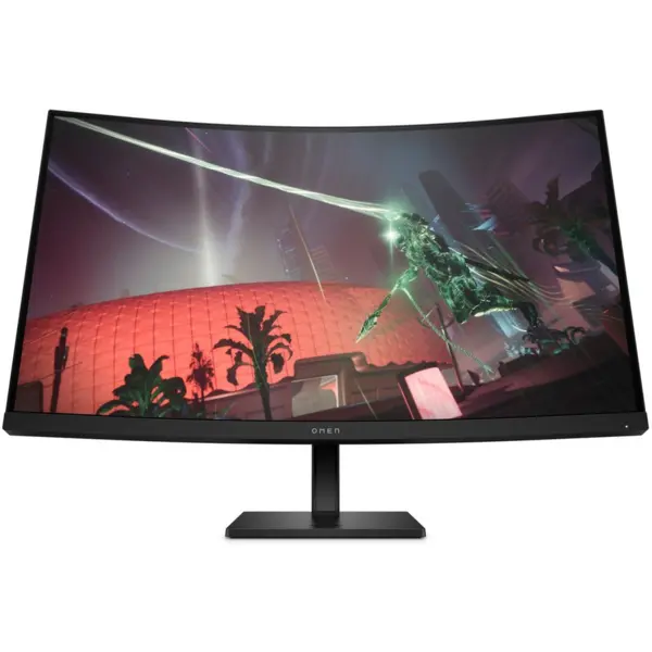 HP Monitor Gaming VA LED HP OMEN 31.5 32c, QHD (2560 x 1440), HDMI, DisplayPort, Ecran curbat, 165 Hz, 1 ms, Negru