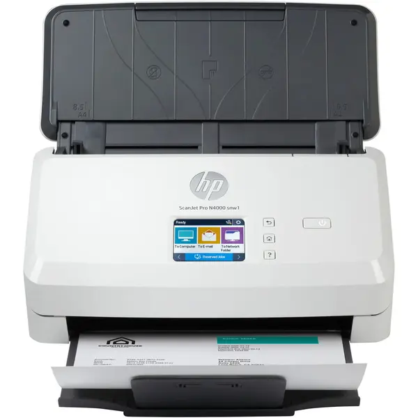 HP Scaner HP Scanjet Pro N4000 snw1 Alimentator de coli 6FW08A, Alb-Negru
