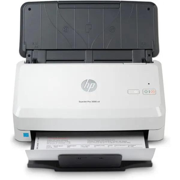 HP Scanner de documentare HP ScanJet Pro 3000 s4, 600x600 dpi, scanare duplex, USB 3.0, monocrom si color, Gri-Negru
