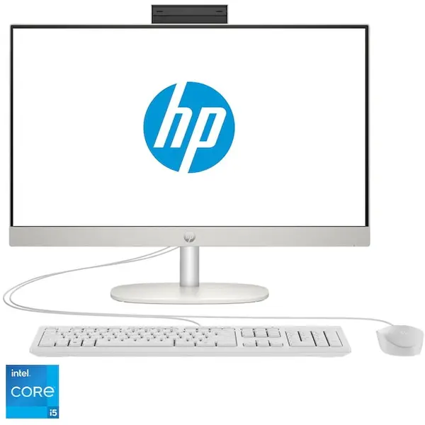 HP Sistem All-in-One HP ProOne 240 G10, Intel® Core™ i5-1335U pana la 4.6GHz, 23.8, Full HD, IPS, 16GB DDR4, 512GB SSD, Intel® Iris® Xe Graphics, Free DOS, Alb