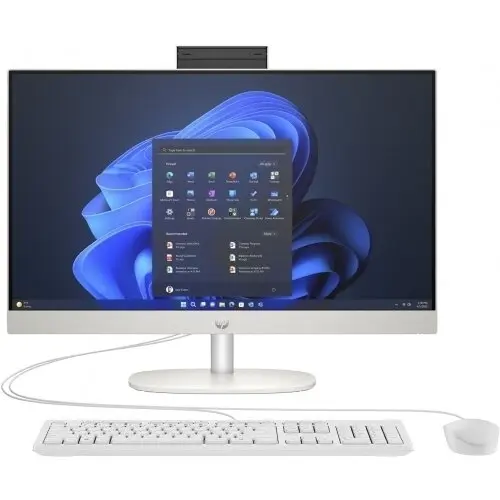 HP Sistem desktop HP ProOne 240 All in One G10, procesor Intel Core i5-1335U, 23.8 inch, Full HD, 16GB RAM, 512GB SSD, Intel Iris Xe Graphics, Windows 11 Pro, Alb