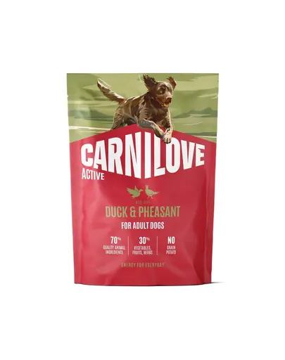 Hrană câini activi CARNILOVE Active Dog Duck and Pheasant Adult 1,5 kg rață și fazan