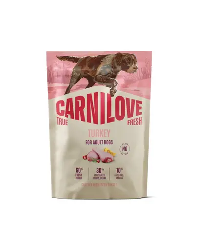 Hrană câini adulți CARNILOVE True Fresh Dog Turkey Adult 1,5 kg curcan