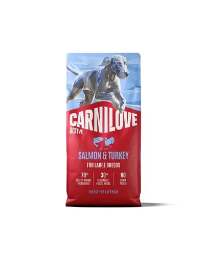Hrană câini adulți de rasă mare 12 kg CARNILOVE Active Dog Salmon & Turkey Adult Large Breeds somon și curcan