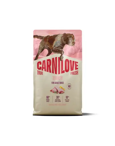 Hrană câini CARNILOVE True Fresh Dog Turkey Adult 4 kg curcan