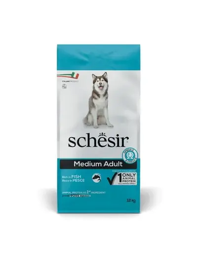 Hrană câini talie medie SCHESIR Original Medium Adult 12 kg cu pește