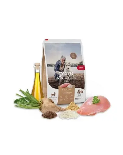 Hrană câini talie mică sensibili MERA Pure Sensitive Mini 4 kg curcan&orez digestie ușoară