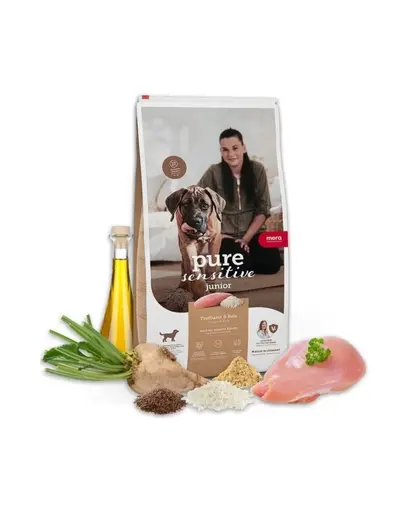 Hrană căței sensibili MERA Pure Sensitive Junior 12,5 kg curcan & orez