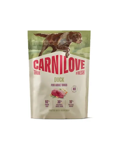 Hrană cu rață CARNILOVE True Fresh Dog Duck Adult 1,5 kg pentru câini adulți