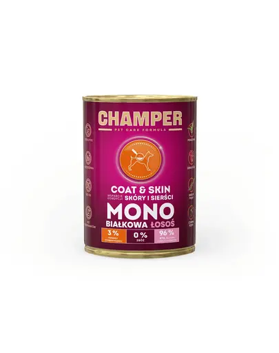 Hrana cu somon pentru caini CHAMPER Bones Joints 400 g monoproteica