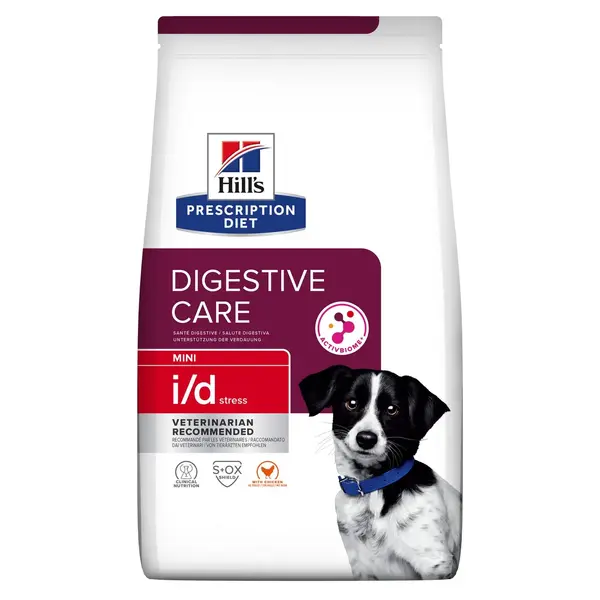 Hrana dietetica pentru caini Hill s PD Digestive Care Mini Adult I D Stress cu pui 1 kg