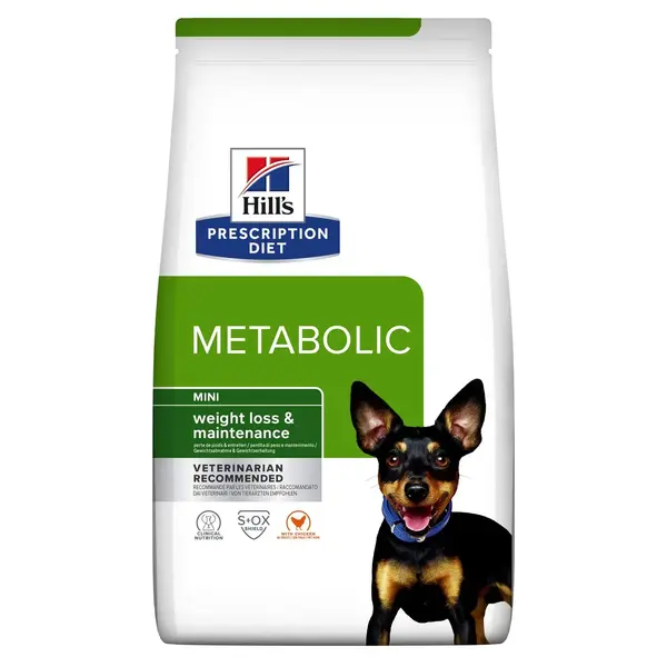 Hrana dietetica pentru caini Hill s PD Metabolic Mini Adult cu pui 3 kg