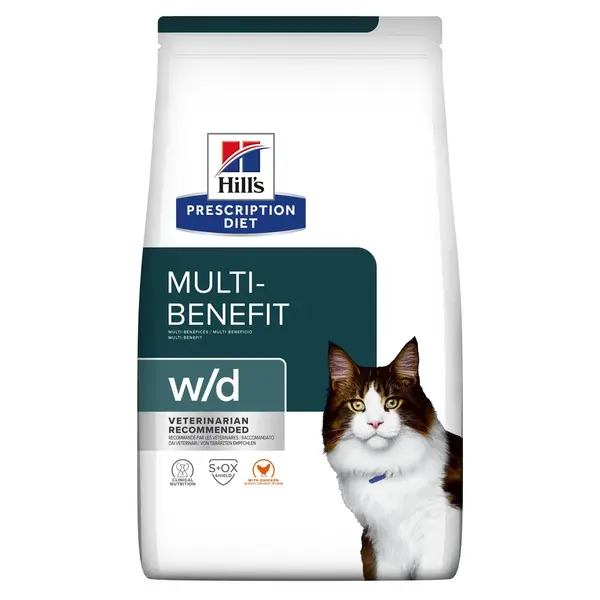 Hrana dietetica pentru pisici Hill s PD Multi-Benefit w d cu pui 1,5 kg