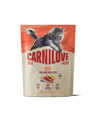 Hrană pisici talie mare CARNILOVE True Fresh Beef 400 g cu vită