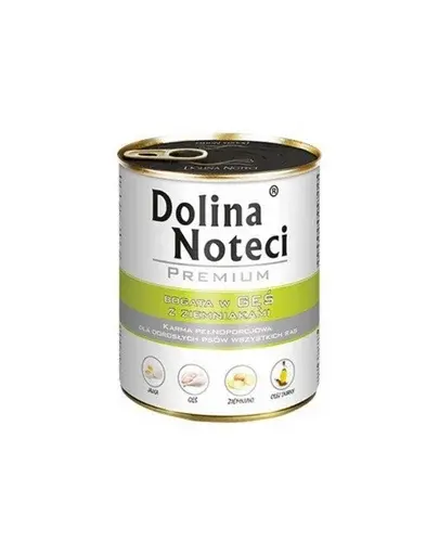 Hrană umedă câini adulți mix economic 24x800 g DOLINA NOTECI Premium vânat și gâscă cu cartofi