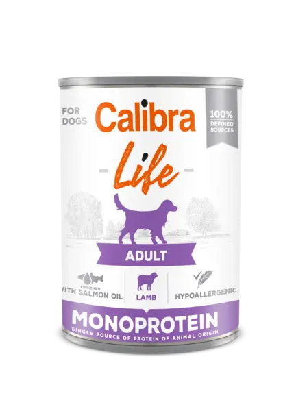 Hrana umeda caini, Calibra Dog Life Adult Lamb, 400 g