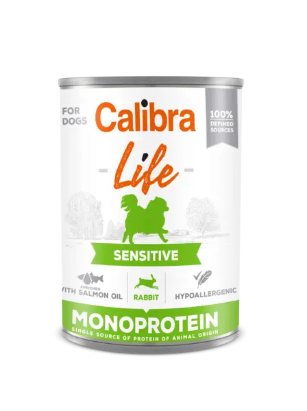 Hrana umeda caini, Calibra Dog Life Sensitive Rabbit, 400 g