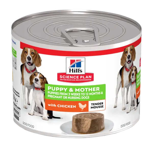 Hrana umeda caini, Hill's Science Plan Canine Puppy & Mother Tender Mousse Chicken, 200 g