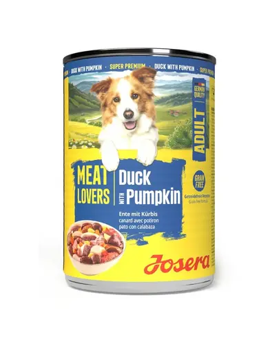 Hrană umedă câini rață și dovleac Josera Meat Lovers Menu 400 g
