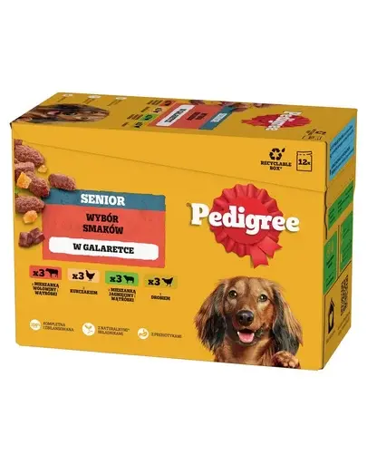 Hrana umeda PEDIGREE Senior 12x100 g 4 sortimente in jeleu