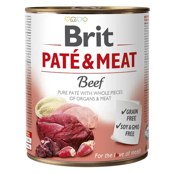 Hrana umeda pentru caini Brit Pate & Meat, Vita, 800g 800g