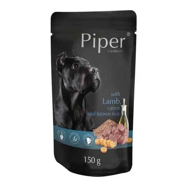 Hrana umeda pentru caini Piper Adult cu miel morcov 150 gr