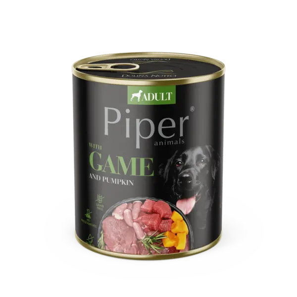 Hrana umeda pentru caini PIPER DOG, vanat si dovleac, 800g