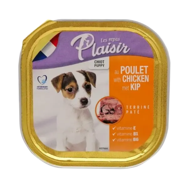 Hrana umeda pentru caini Plaisir Puppy, Pui, 300g