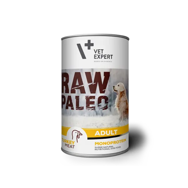 Hrana umeda pentru caini, RAW PALEO, adult, carne de curcan, 800 g
