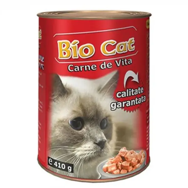 Hrana umeda pentru pisici Biocat cu vita 410 gr