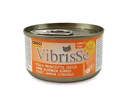 Hrana umeda pentru pisici Croci Vibrisse, Pui, Sunca de pui si Dovleac, 24 x 70g