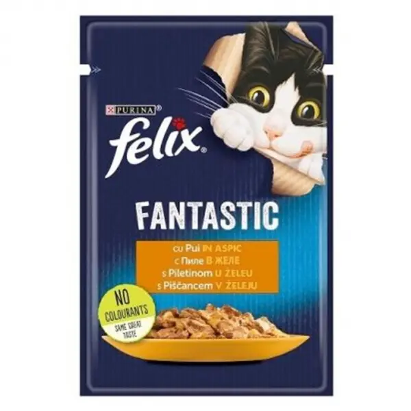 Hrana umeda pentru pisici Felix Fantastic cu pui 85 gr